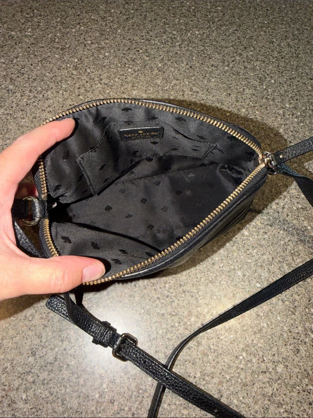 kate spade Black Pebbled Leather Crossbody Bag